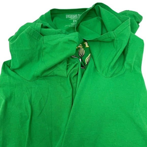 Peanuts Charlie Brown Christmas Short Sleeve T-Shirt Plus Size XXL Green Cotton - Picture 7 of 8